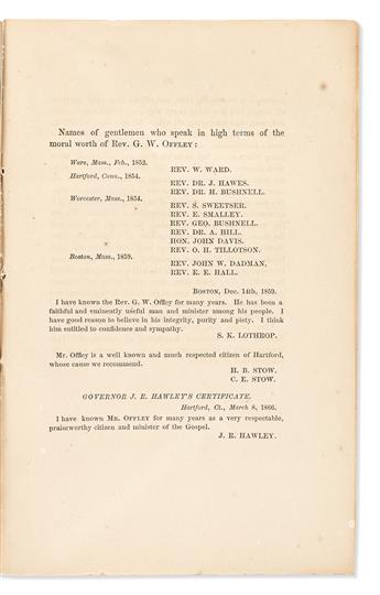 (RELIGION.) Greensbury W. Offley. Gods Immutable Declaration of his own Moral and Assumed Natural Image.